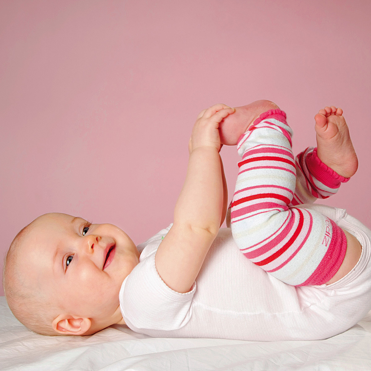 Bio-Babystulpen bunt gestreift